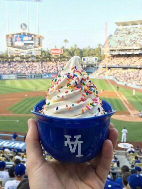Los Angeles Dodgers Mini Baseball Helmet 8oz Ice Cream Sundae Cup